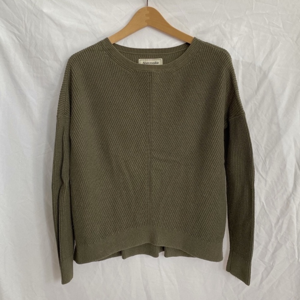 Abercrombie & Fitch Dark olive Green Relaxed Crew Sweater